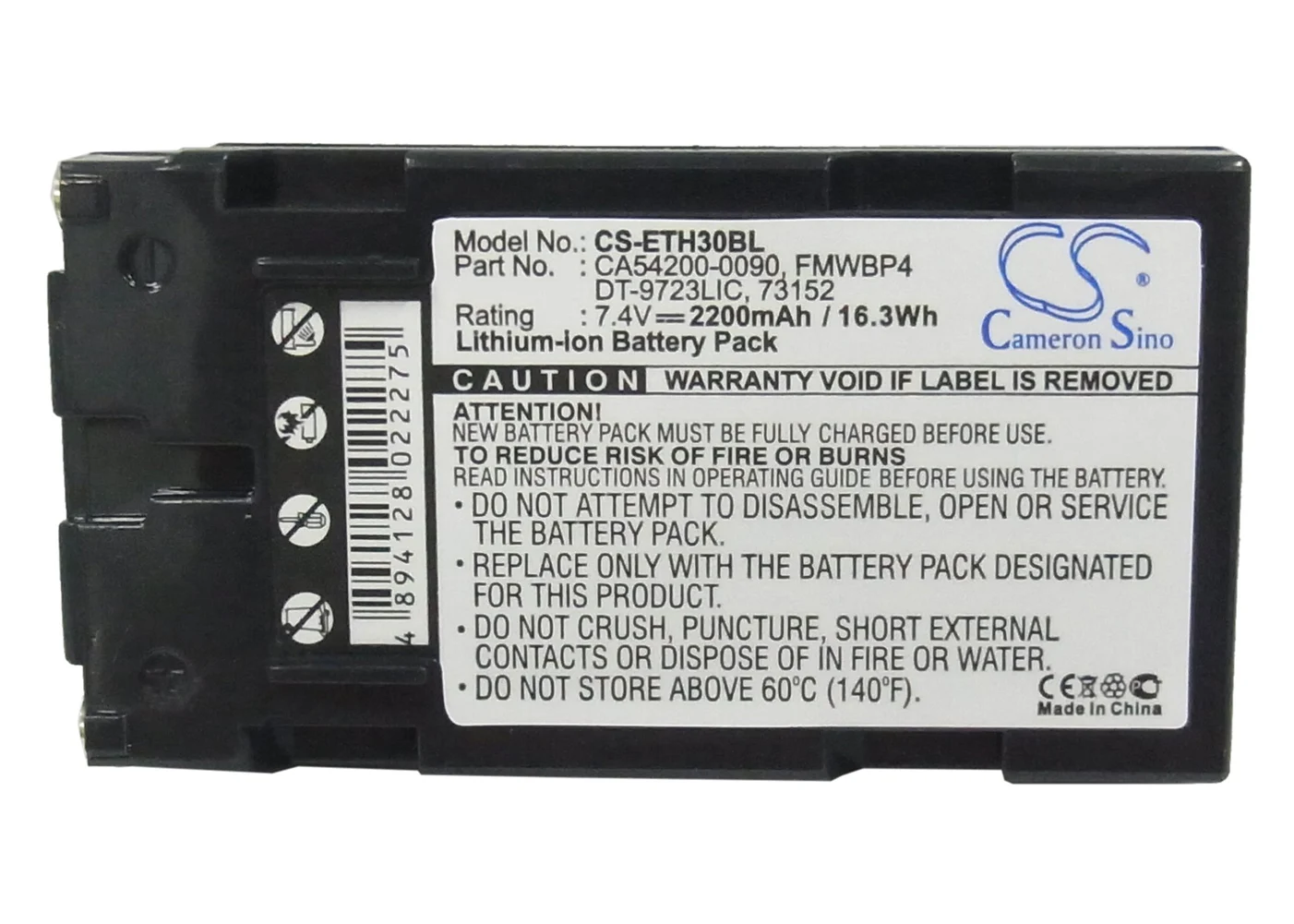 

Cameron Sino 2200mA Battery for Intermec 2400,2420,2425,2435,5020 DCPC,5020 Hand Held,5023,5023 Hand Held CA54200-0090,FMWBP4