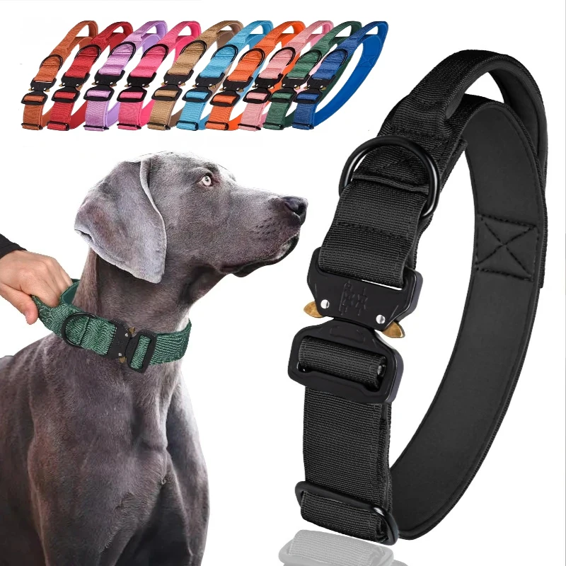 

Duarable Dog Walking Training Medium Dog German Large Shepard Collar Dog Big Military Accessories Tactical Collars Collar For