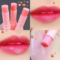 1pc natural peach lip balm long lasting moisturizing lipstick change lip color care hydration temperature lipstick anti dry m4r1
