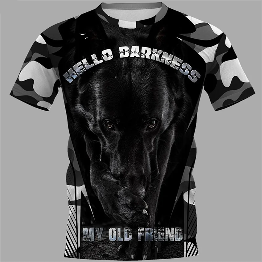 

Летняя новая модная футболка с 3D Цифровым рисунком, Мужская футболка с принтом немецкой овчарки, повседневный топ с круглым вырезом и короткими рукавами