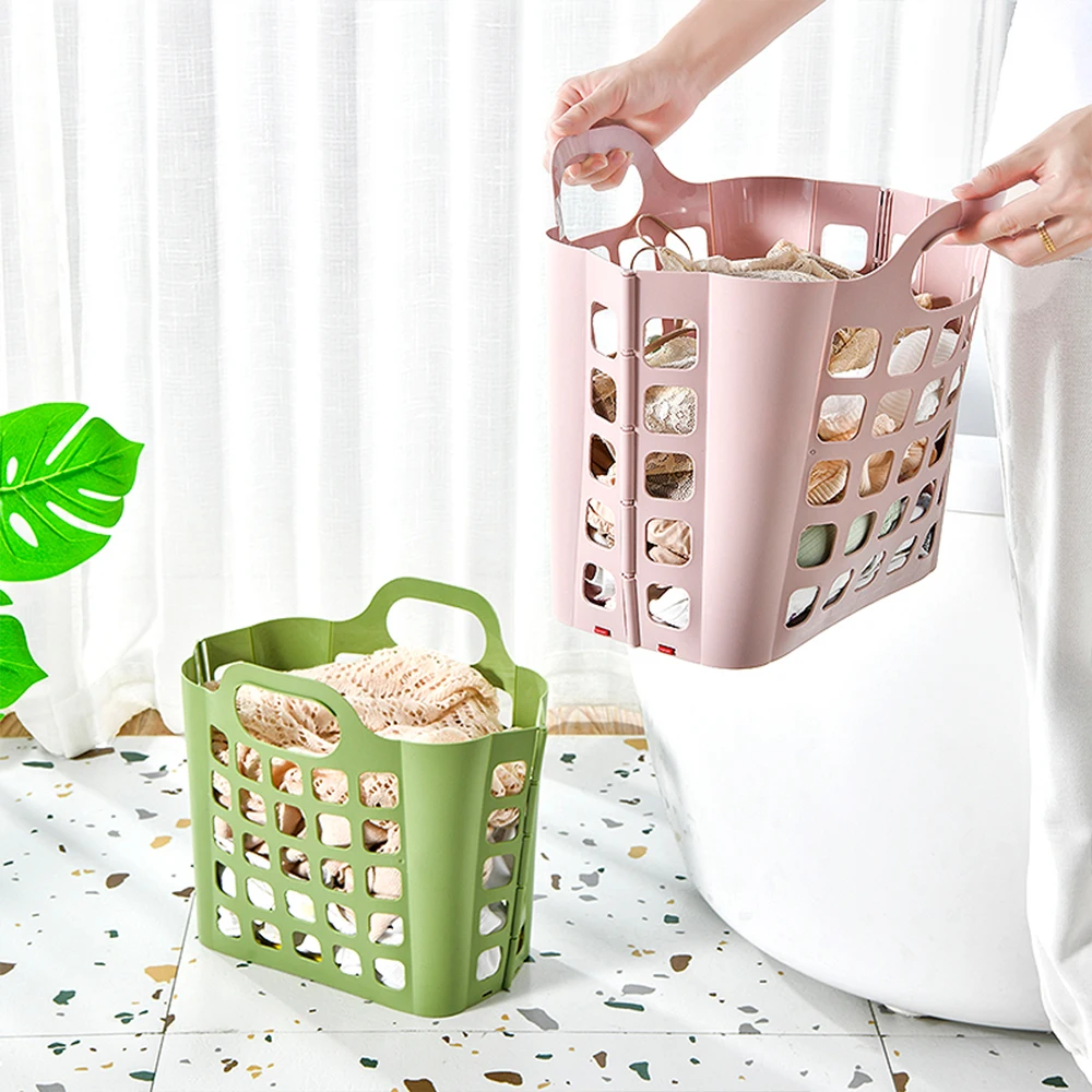 Folding Laundry Basket Wall-mounted Dirty Clothes Storage Basket Toilet Changing Clothes Storage Basket for Household Bathroom