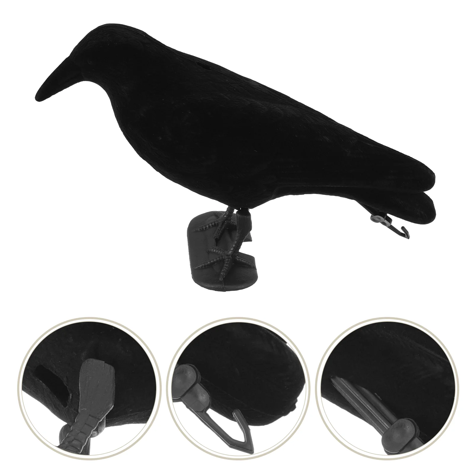 

Fake Crow Garden Plastic Fake Crow Decor Model Bird Scare Tool Plastic Bird Decoy Garden Crow Adornment