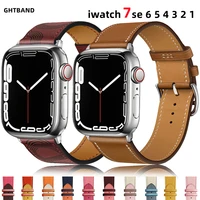 leather strap for apple watch band 45mm 41mm 44mm 40mm 38mm 42mm high quality leather bracelet for iwatch series 7 se 6 5 4 3 2