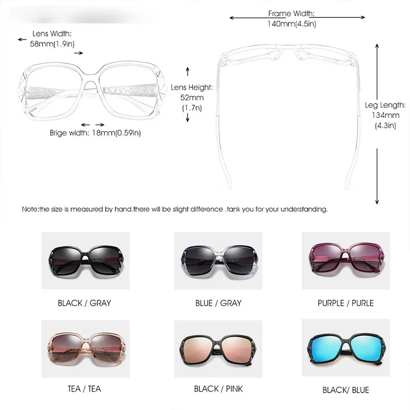 Женские солнцезащитные очки AORON Поляризованные с цветными линзами защитой UV400 2021