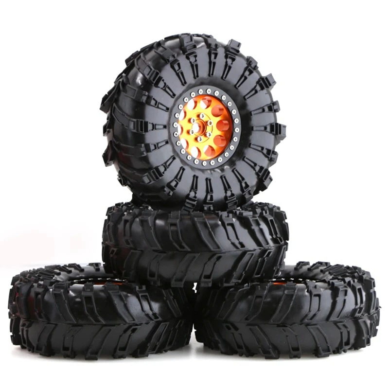 

4PCS 140Mm Metal 2.2 Beadlock Wheel Rim Tire Set For 1/10 RC Crawler Car Axial SCX10 Wraith Capra Traxxas TRX4 D90