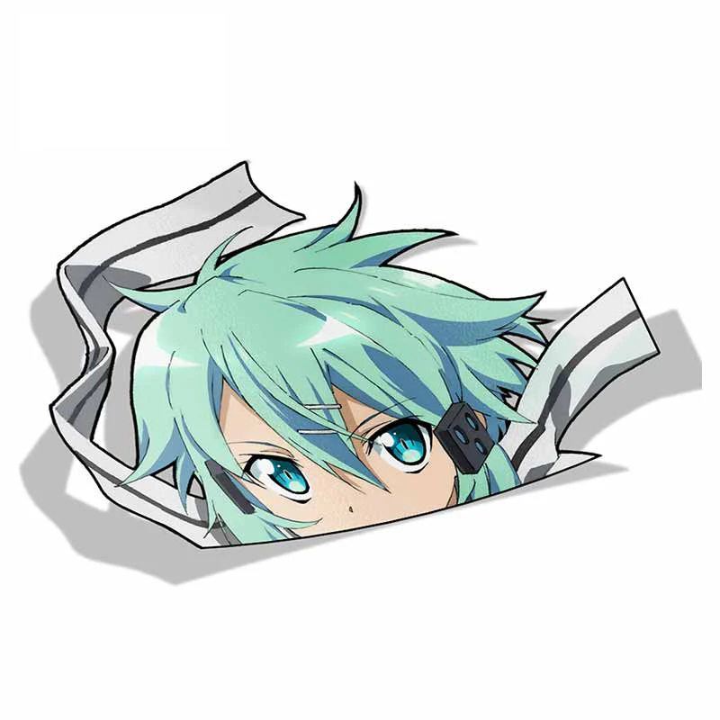 

13x7,9 см автомобильные наклейки для Asada Shino Sword Art Online Peeker Peek Anime Vinyl JDM автомобильный Стайлинг окна бампера
