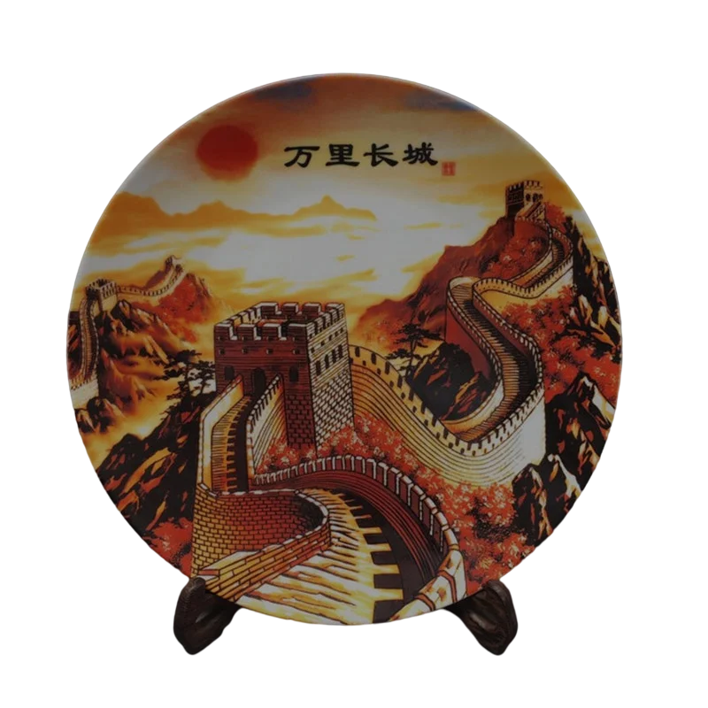 

Китайские известные аттракционы, керамическая тарелка «Великая стена», Современный домашний декор, аксессуары для украшения дома, керамич...