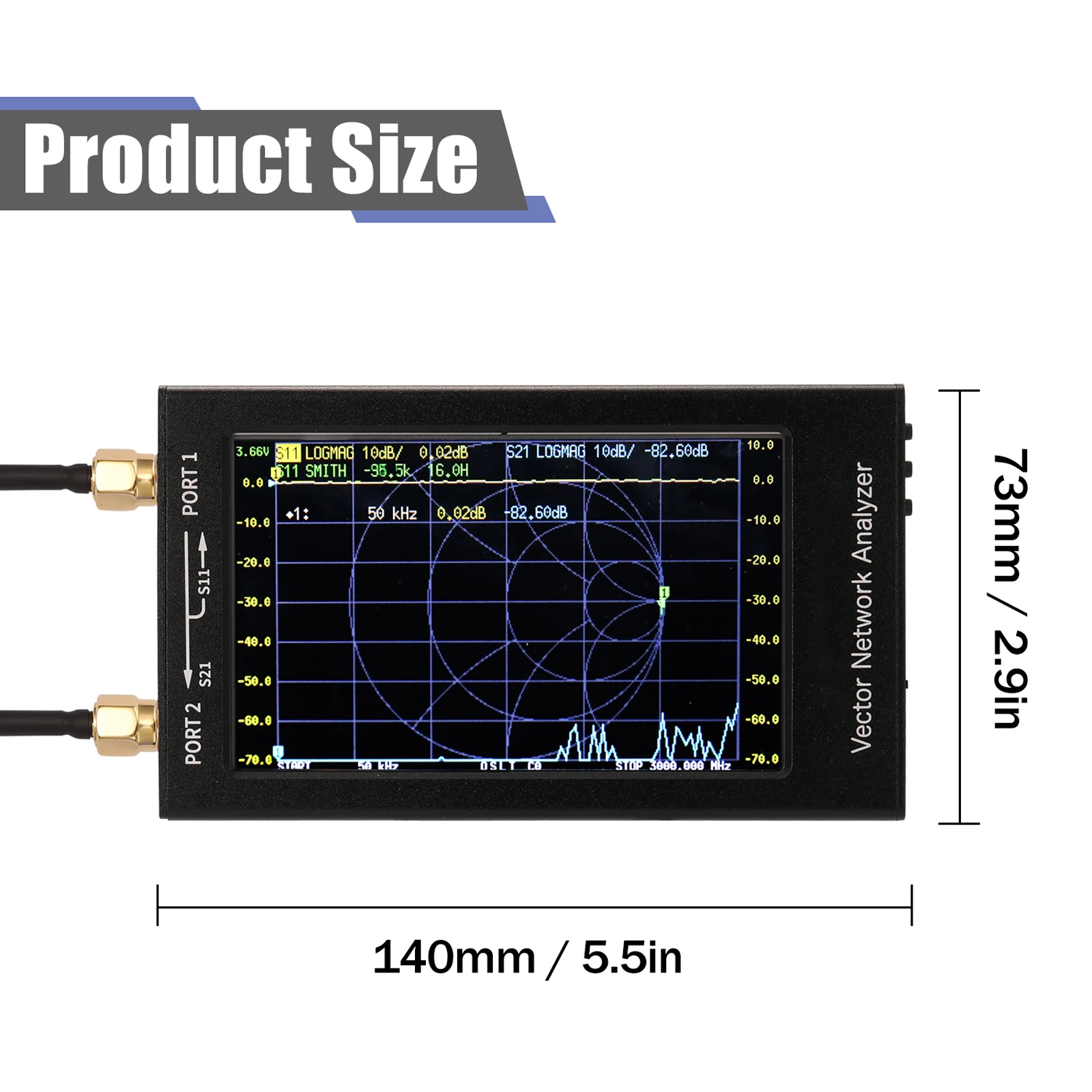 4.3 Inch IPS LCD Display Vector Network Analyzer S-A-A-2 Antenna Short Waves HF VHF UHF |
