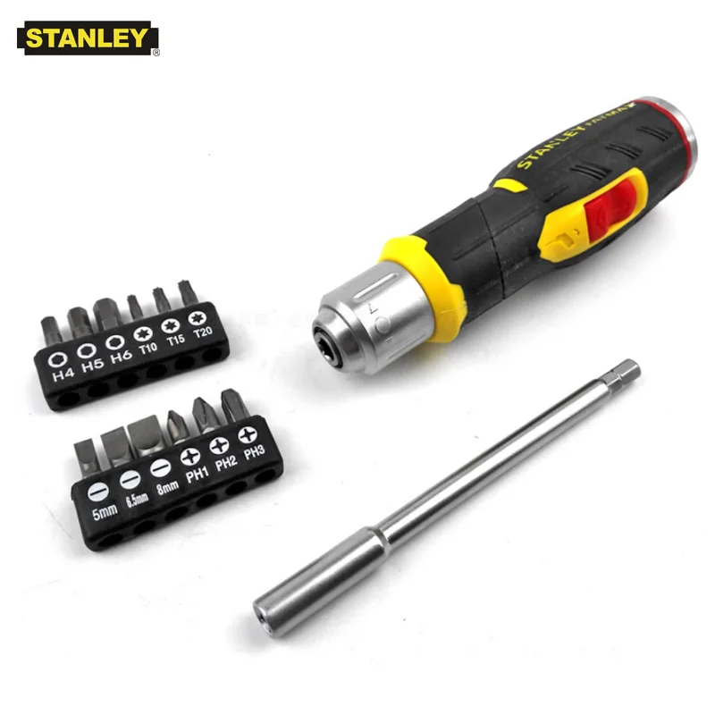 

Stanley-FMHT62691 Multi-Bit Pistol 90 Degree Screwdriver Ratchet Electrician Bending Screwdrivers Utility Kit Holder Universal
