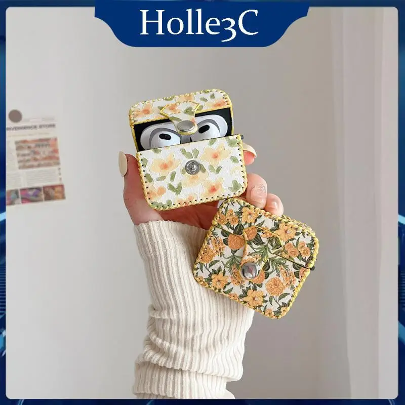 

Practical Headphones Beautiful Portable Flowers Fashion Exquisite Yellow Consumer Electronics Simple Protective Sleeve Durable