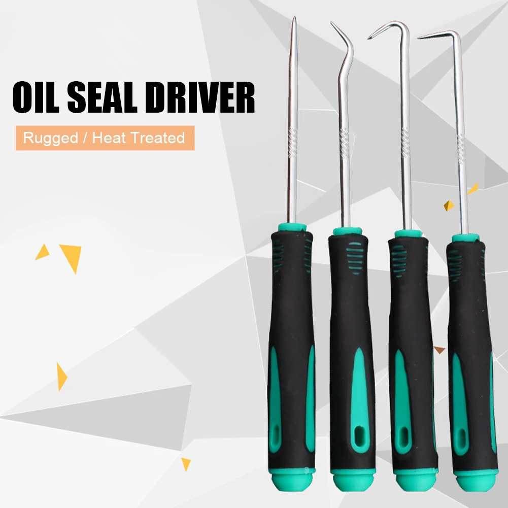 

4Pcs Car Oil Seal Screwdrivers O-ring Gasket Washer Puller Remover Pick Hook Set Auto Repair Tools Accessories 240mm/165mm
