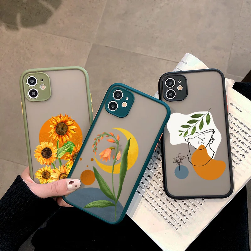 

Beautiful Flower sunflower Phone Case for iphone 14 13 12 11 Pro MAX Decorative Flower for iphone 8 7 Plus SE 2020 X XS XR Cover