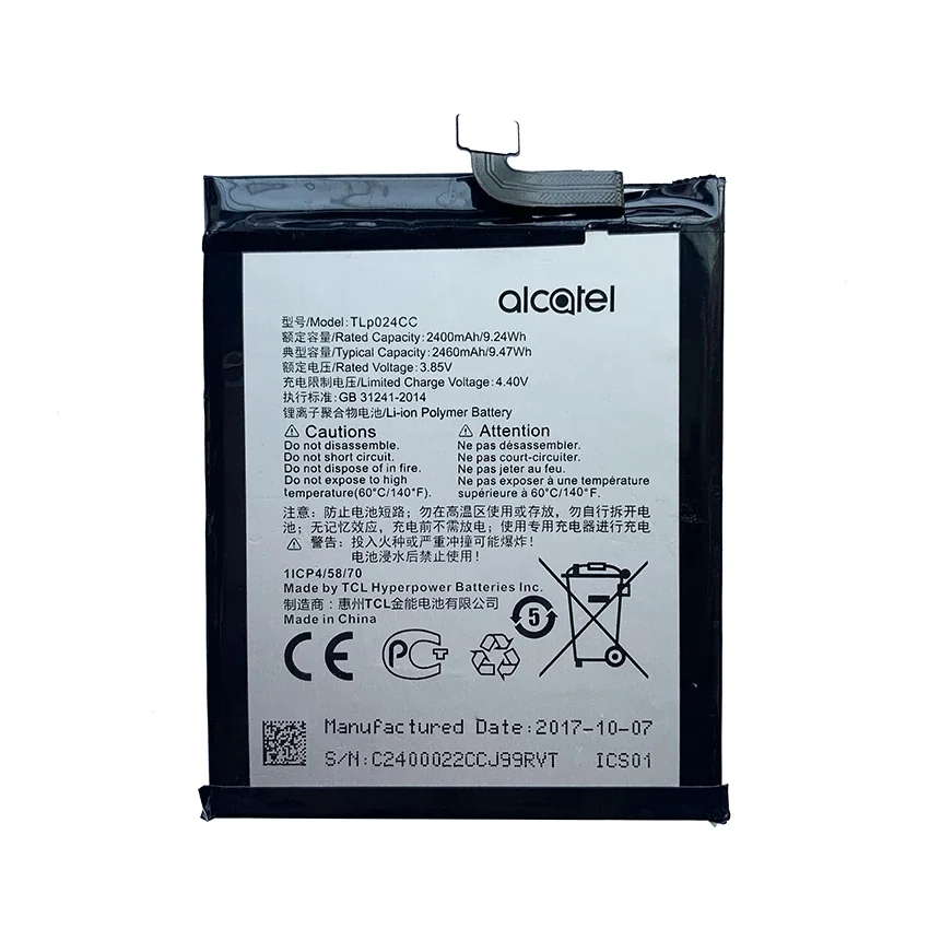 Оригинальный аккумулятор TLP024C1 TLP024CJ TLP024CC 2400 мАч для смартфонов Alcatel A3
