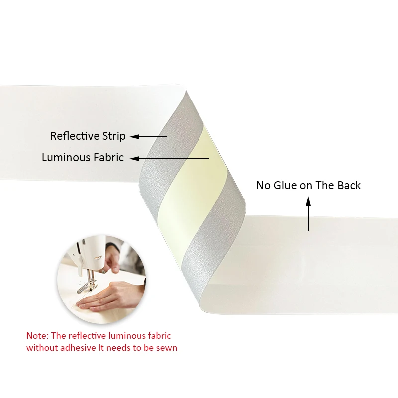 VOOFENG 10 часов фотолюминисцентная лента высокая Серебряная светоотражающая ткань