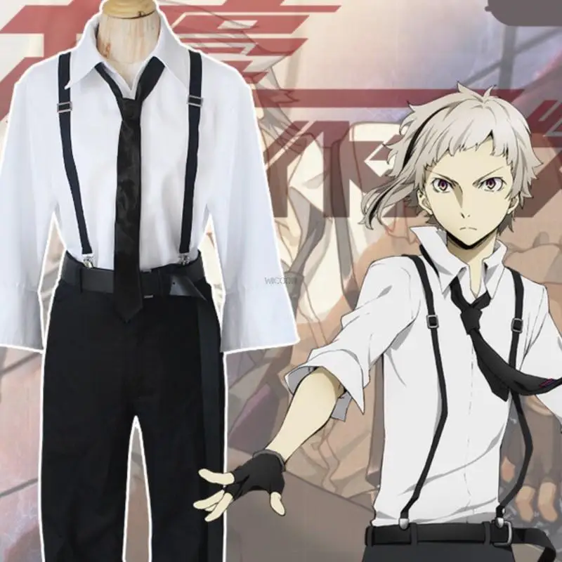 

Anime Bungo Stray Dogs Atsushi Nakajima Cosplay Costumes Halloween Costumes for Women Suit Wig Role Play Clothing Party Uniform