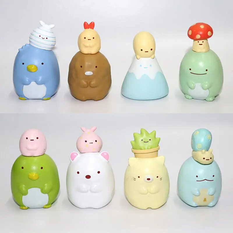 

8 Pcs/set Anime Sumikko Gurashi PVC Model Doll Polar Bear Penguins Pork Cutlet Action Figure Desk Decoration Cake Topper Toys