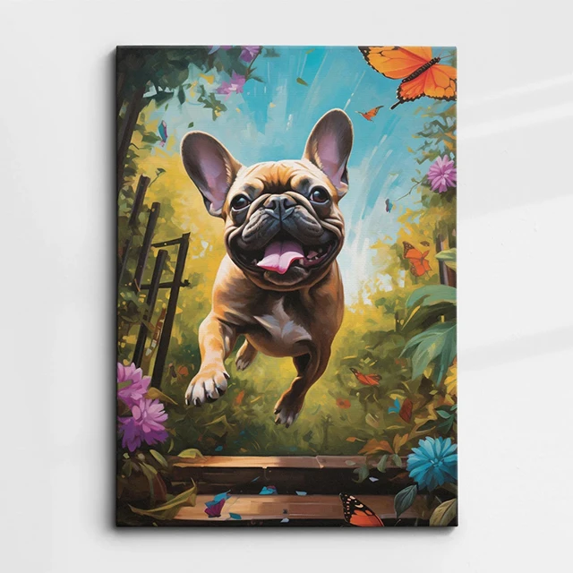 

Абстрактная картина французского бульдога на холсте