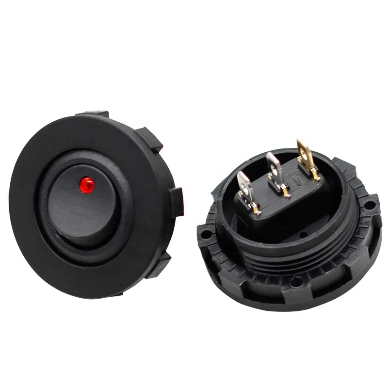 

3 Pins On-Off Control 12V 20A Lighted Car Truck Round Rocker Toggle Switch With Housing