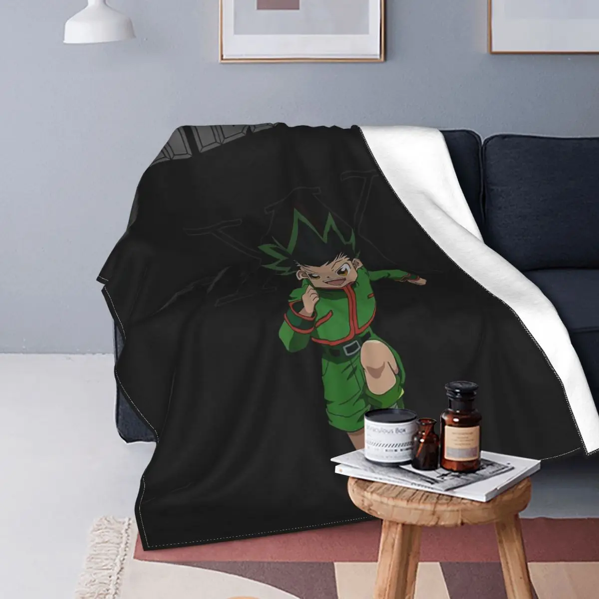

Hunter X Hunter Anime Blanket Freecss Gon Flannel Novelty Warm Throw Blankets for Home Winter
