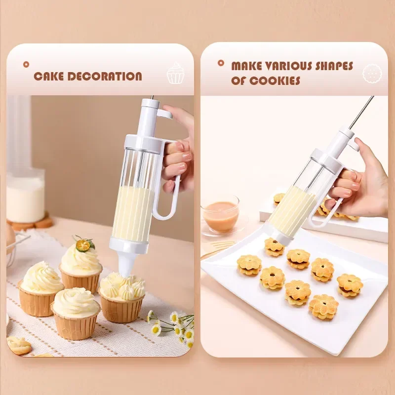 

6 Kit Kitchen Discs Manual for Baking Cake Tool Pastry Decoration Maker Machine With Press Nozzles Cookie Press 12 Cookie And