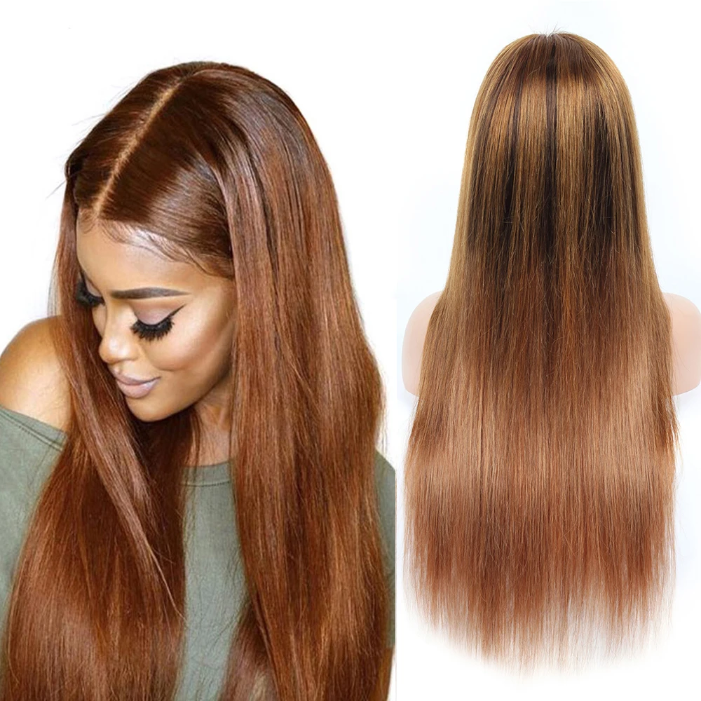 

Brown HD Lace Front Human Hair Wigs For Women 32inch Straight Lace Closure Wig Colored 13x4 Lace Frontal Wig Brazilian Hair