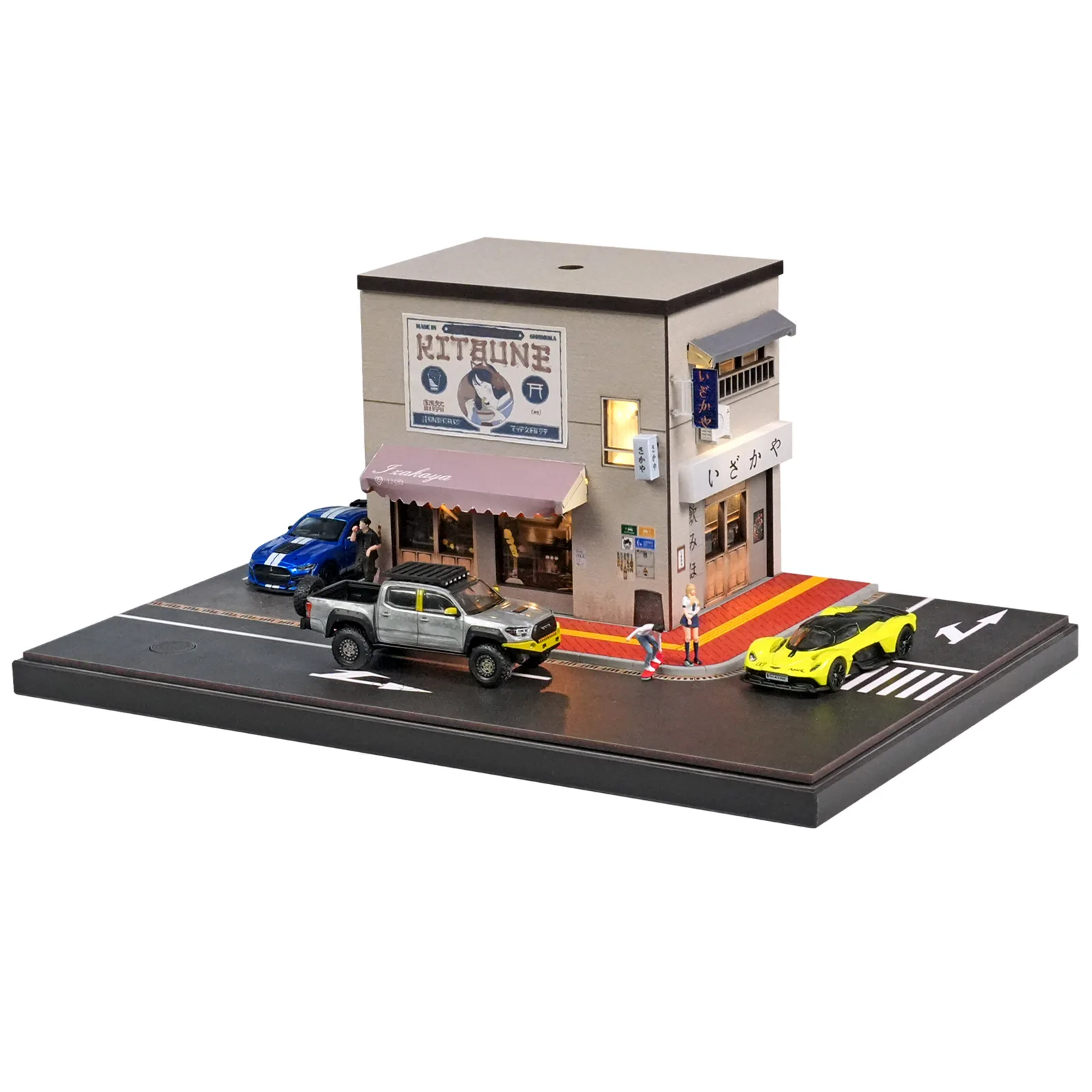 Японская модель сцены Izakaya, масштаб 1:64, имитация архитектурной улицы со светом, настольный орнамент Micro World (art.: 3920d3fa8d49f) - 3920d3fa8d49f