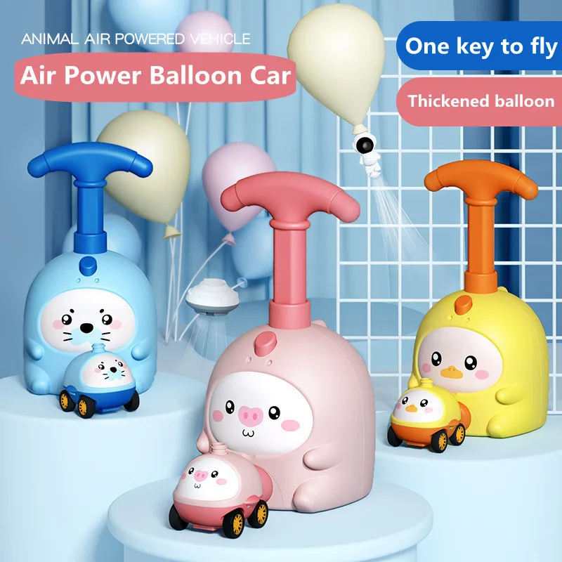 New Children's Educational Air Inflatable Power Balloon Inertia Car Launch Tower Fidget Toy Scooter Kids Christmas Gifts Kawaii