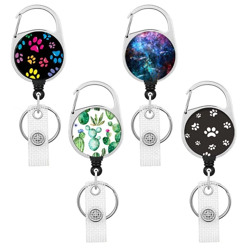 1pc Cactus Claws ID Badge Clip Lanyards Id Badge Holder Porta Credencial Lanyards Badge Reel Nurse Retractable Keychain