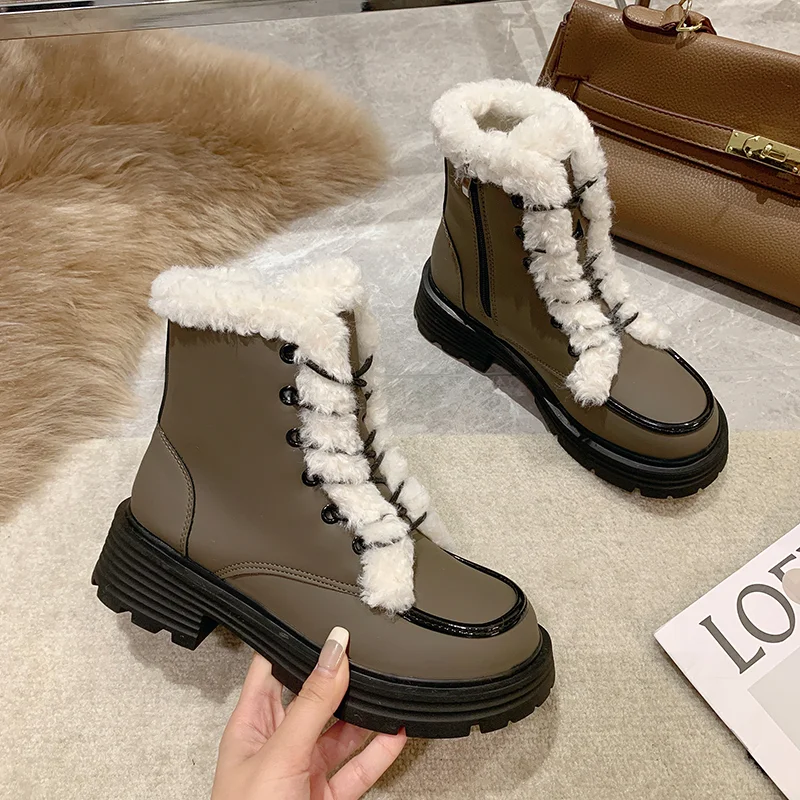 

Женские ботинки 2023, теплые меховые ботильоны, женские милые короткие ботинки для женщин, женская обувь с перекрестными ремешками, женская обувь с круглым носком, женская готическая обувь