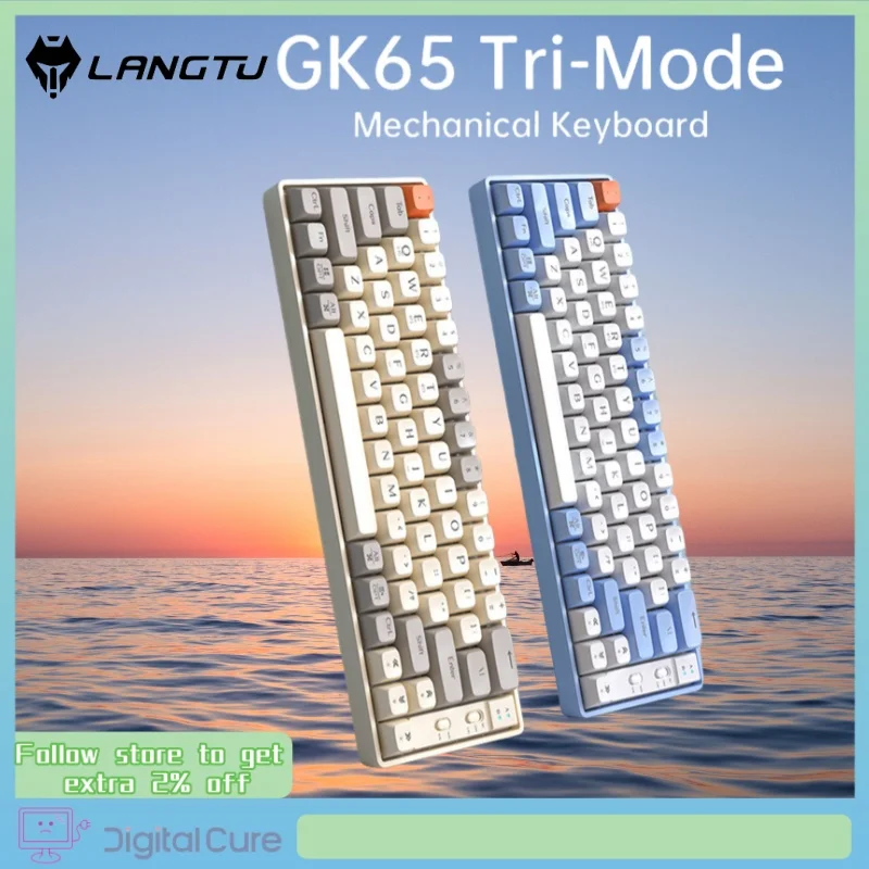 Механическая клавиатура Langtu Gk65 Thri- Mode 65 клавиш горячая подсветка тихая