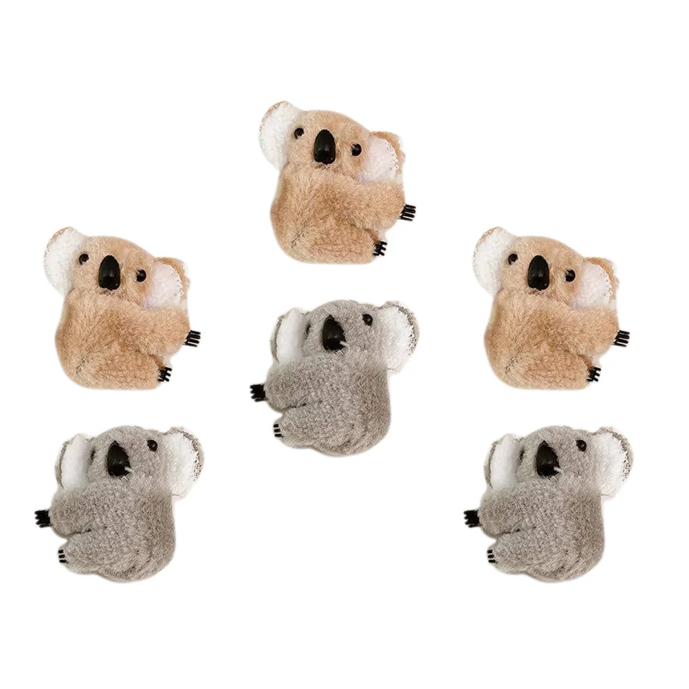 

6Pcs Lovely Hair Clips Cartoon Koala Hairpins Plush Headdresses Exquisite Hair Clips Decor