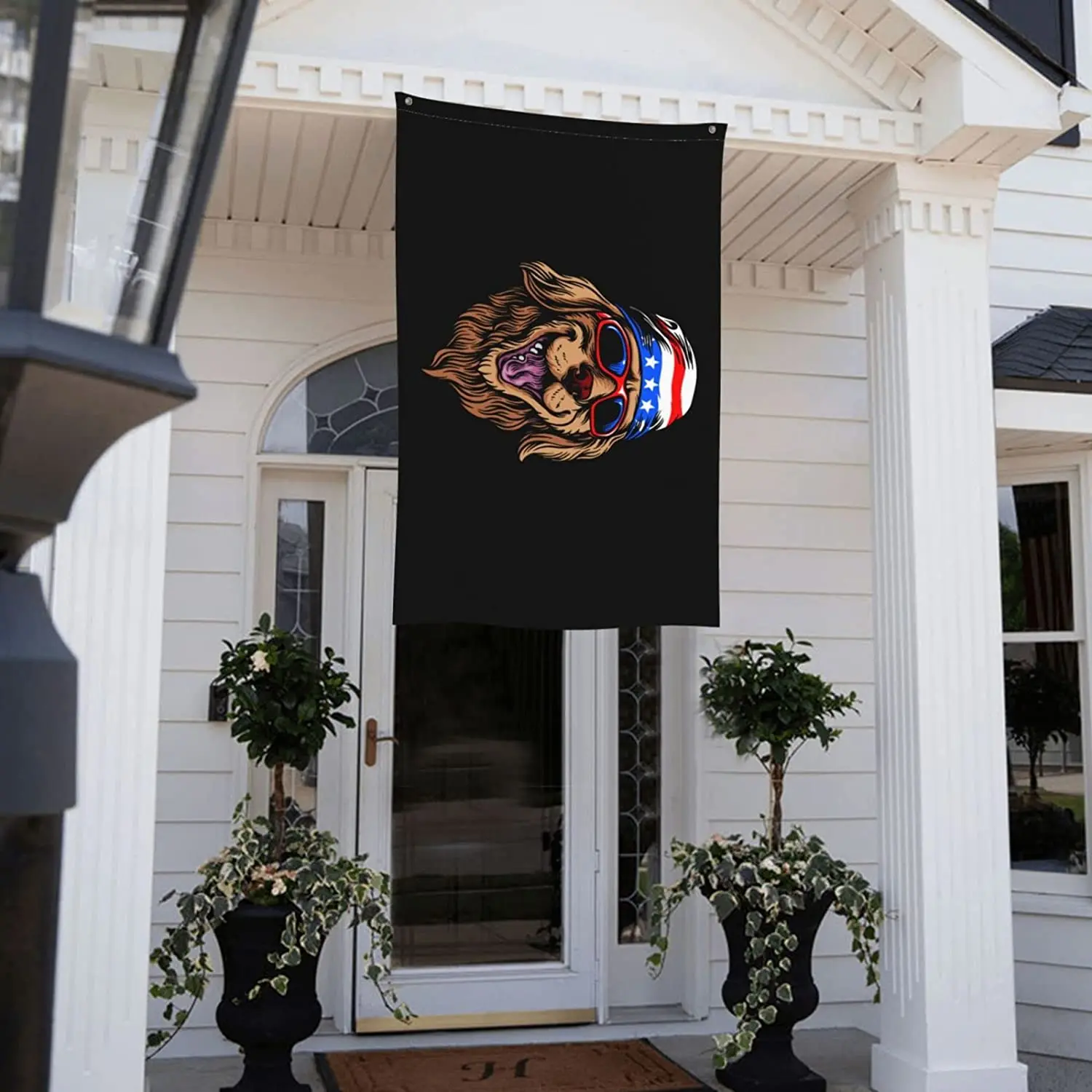 Американский флаг с забавными собаками баннер большие флаги люверсами открытый