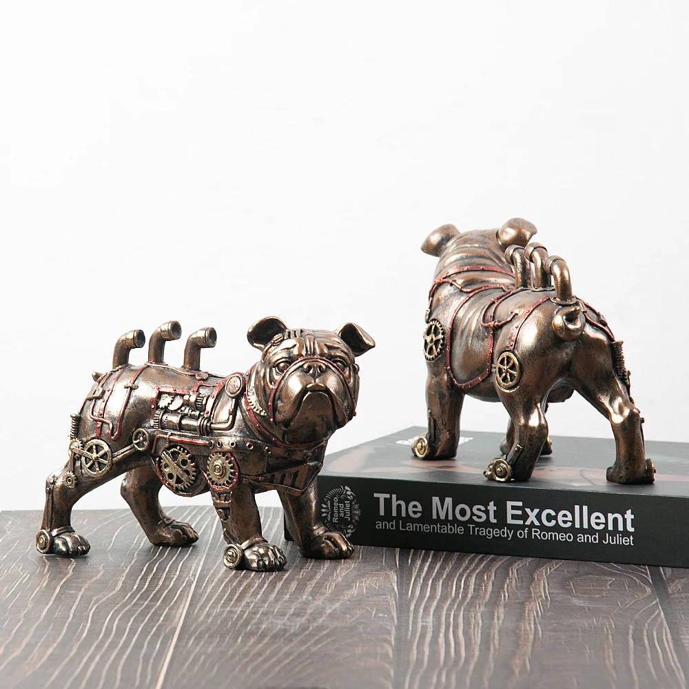 

Steampunk Mechanical Dog Artware Figurines Industrial Power Decoration Arts and crafts Living Room Desktop Decor Accessorie