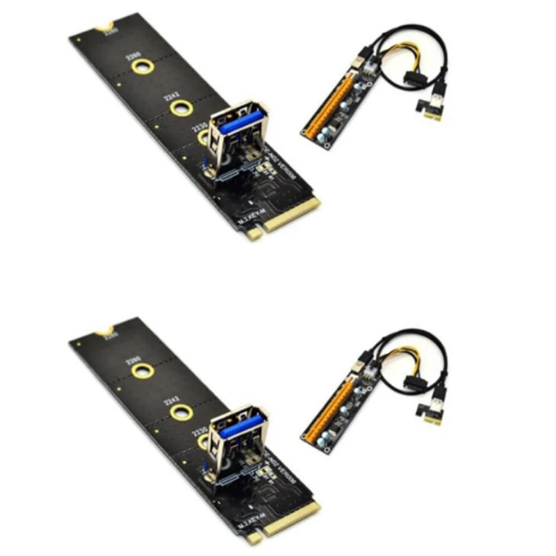 

M.2 to PCI-E X16 NGFF Slot Adapter Card+PCIE 1X 16X 6Pin Graphics Card Extension Cable Adapter Board for BTC Mining