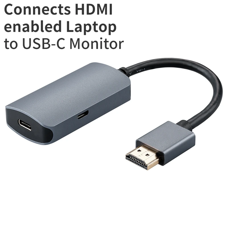 

Premium HD 4K 60Hz HDMI-Male to USB-C Female Adapter USB Type C 3.1 Monitor Input To HDMI-Compatible Output Laptop Converter TB3