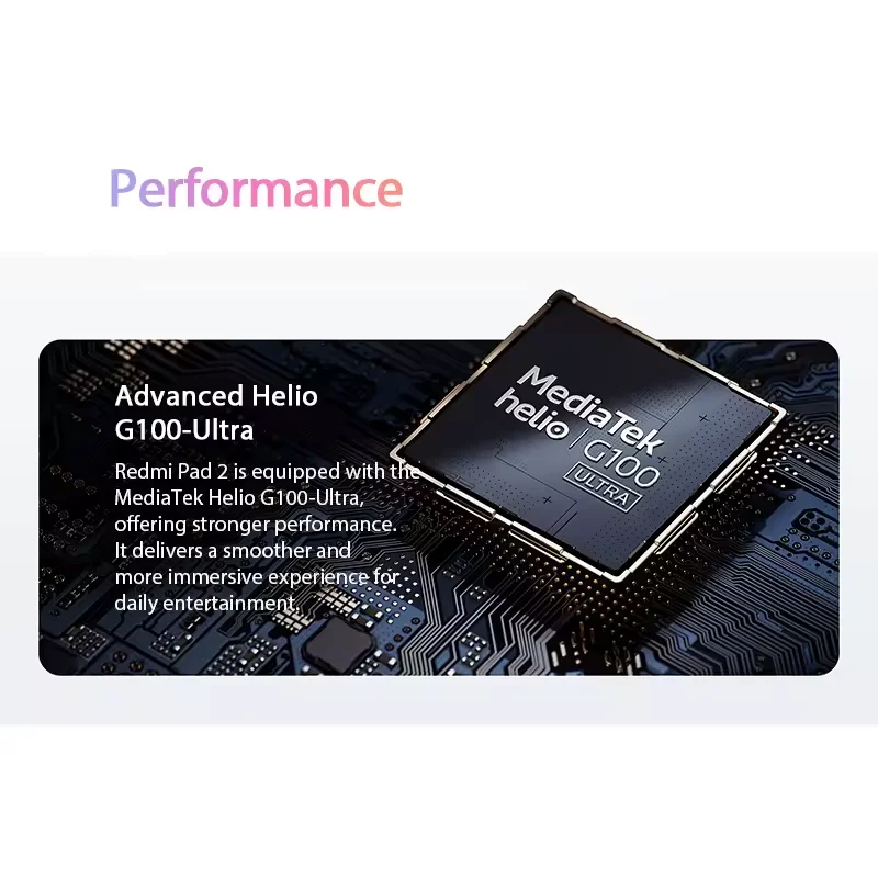 Фото Глобальная версия планшета Xiaomi REDMI Pad 2 с Wi-Fi, HyperOS, 11-дюймовым экраном, аккумулятором 9000 мАч и процессором Mediatek Helio G100 Ultra №5