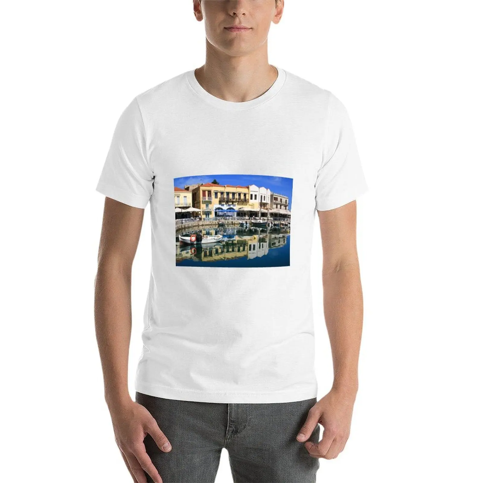 Фото Футболка Rethymnon in Crete в рабочем стиле, повседневная футболка №3