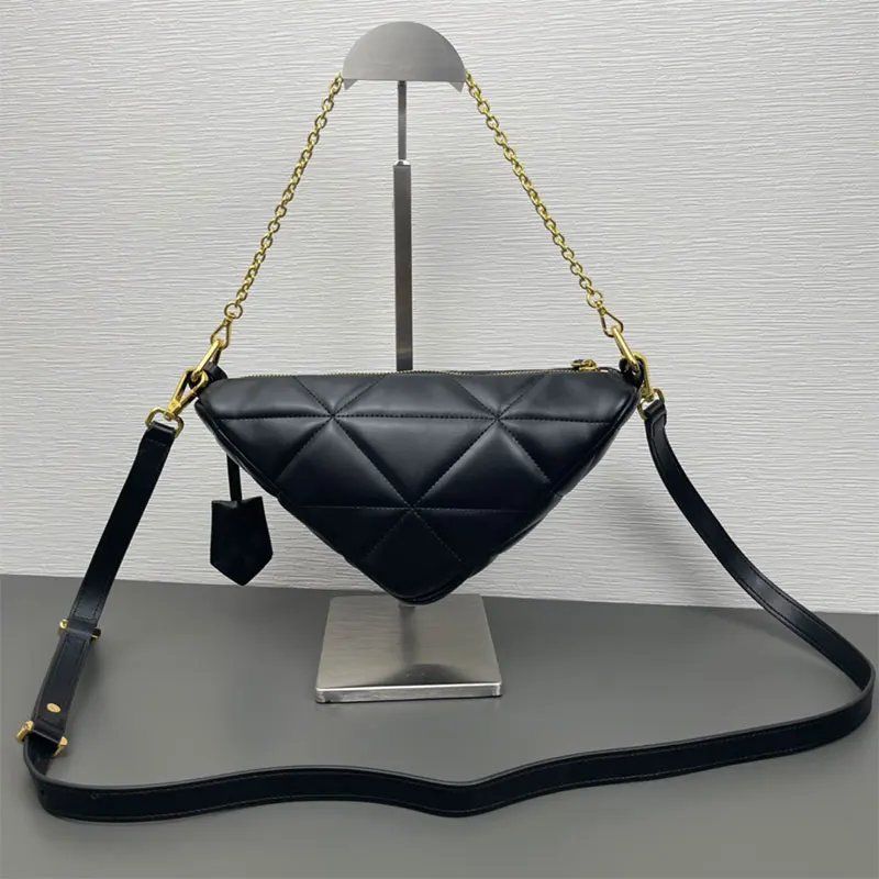 

Triangle Small Tote Bag High Quality Leather Shoulder Crossbody Underarm Bag Women Classic Handbag Send Two Shoulders Straps