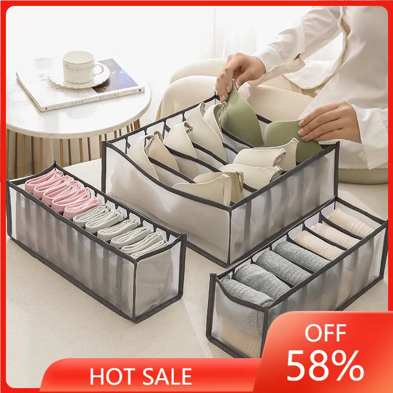 

Underwear Drawer Organizer Storage Box Foldable Closet Organizers Drawer Divider Storage Boxes for Underpants Socks Bra