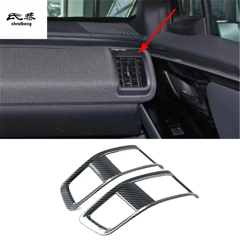 

2pcs/Lot ABS Carbon Fiber Grain Front Both Sides Air Conditioning Outlet Decoration Cover For 2022 2023 Toyota BZ4X