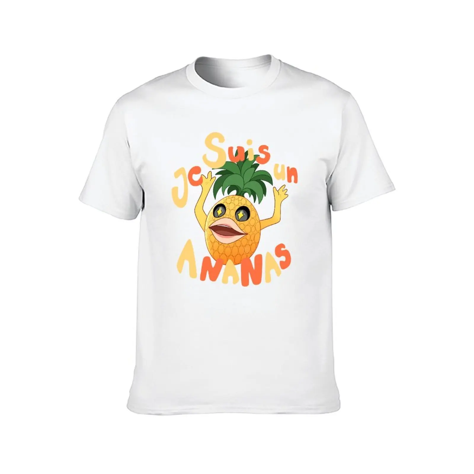 Фото Футболка Je Suis Un Ananas, забавные футболки, мужская футболка, футболка из плотного хлопка №2