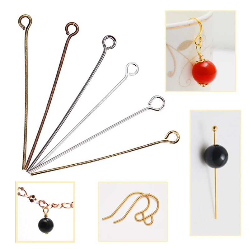 

Approx 300pcs Antique Bronze Color "9" Shape Eye Pin Head Pins Diy Jewelry Earring Bracelet Making Accessories Craft 40GB