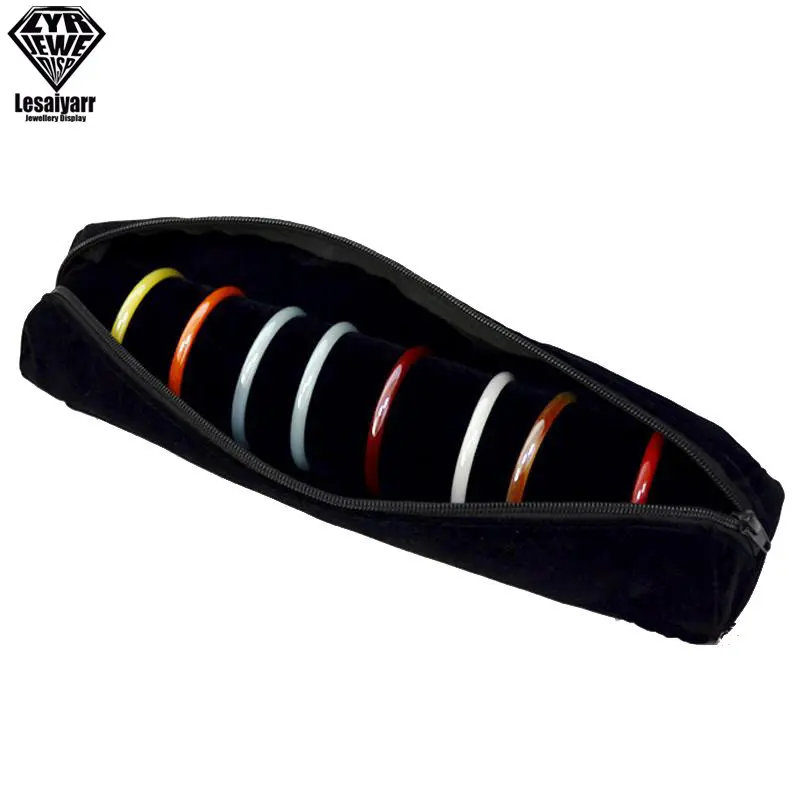 

Портативный бархатный органайзер для ювелирных изделий черный LR-20220909