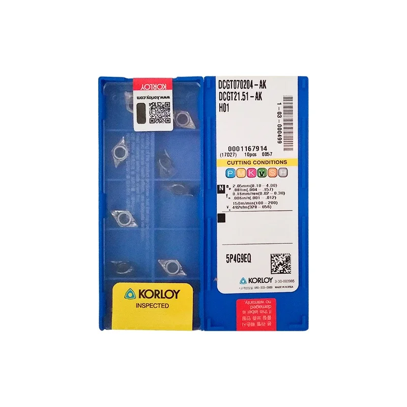 10шт KORLOY DCGT 070202 DCG 070204 070208 DCGT11T302 DCGT11T304 DCGT11T308 DCGT11T312 AK H01 Токарные пластины для