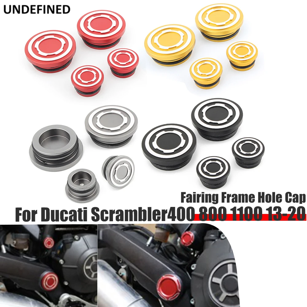 

Frame Hole Cap Cover Plug Bolt Protector For Ducati Scrambler 400 800 Scrambler1100 2013-2020 Motorcycle Aluminum Black Gold Red