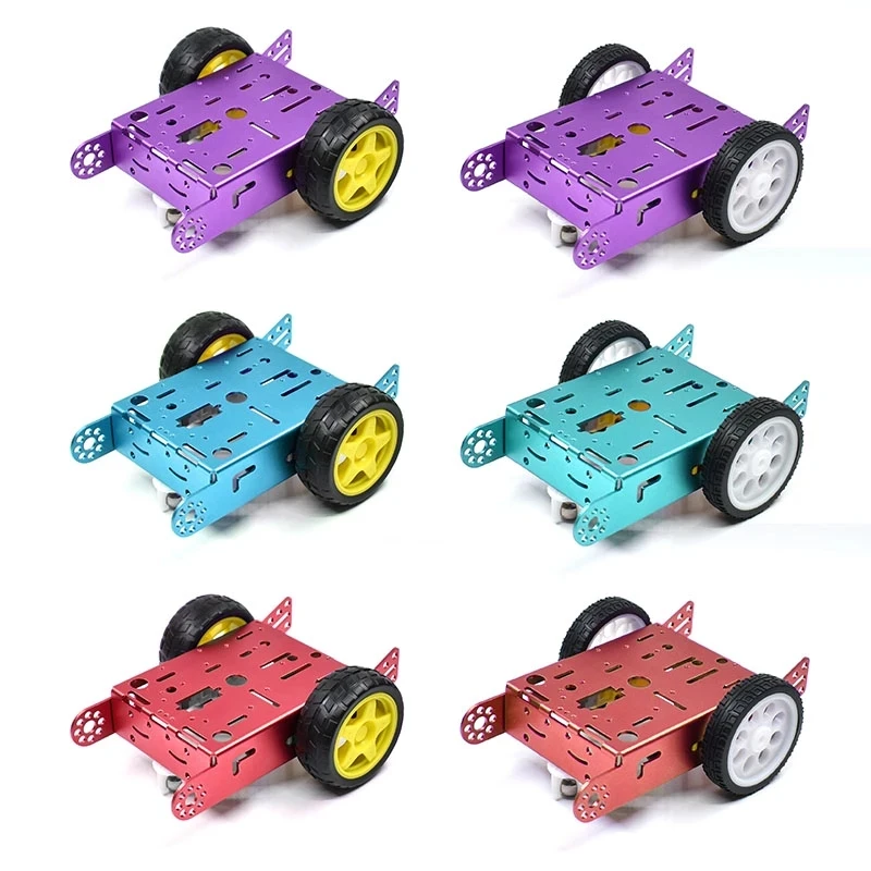 Фото 2WD Алюминий 2WD Автомобильные образовательные игрушки Новое легкосплавное автомобильное шасси Умный робот Автомобильное шасси Умный робот DIY Kit MBOT Car №2