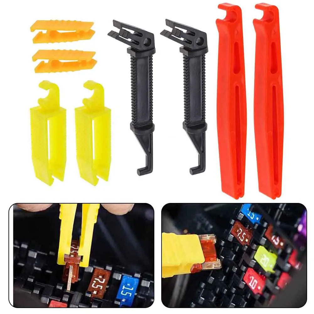 8PCS Car Fuse Puller Automobile Fuse Clips Tools Auto Van Blade Mini Fuse Puller Extractor Removal Security Tool Accessories