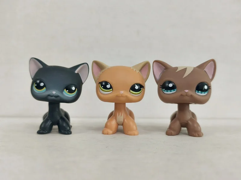 3 шт./лот LPS фигурка кота с короткими волосами # 336 790 Детская игрушка Littlest Pet Shop 1170