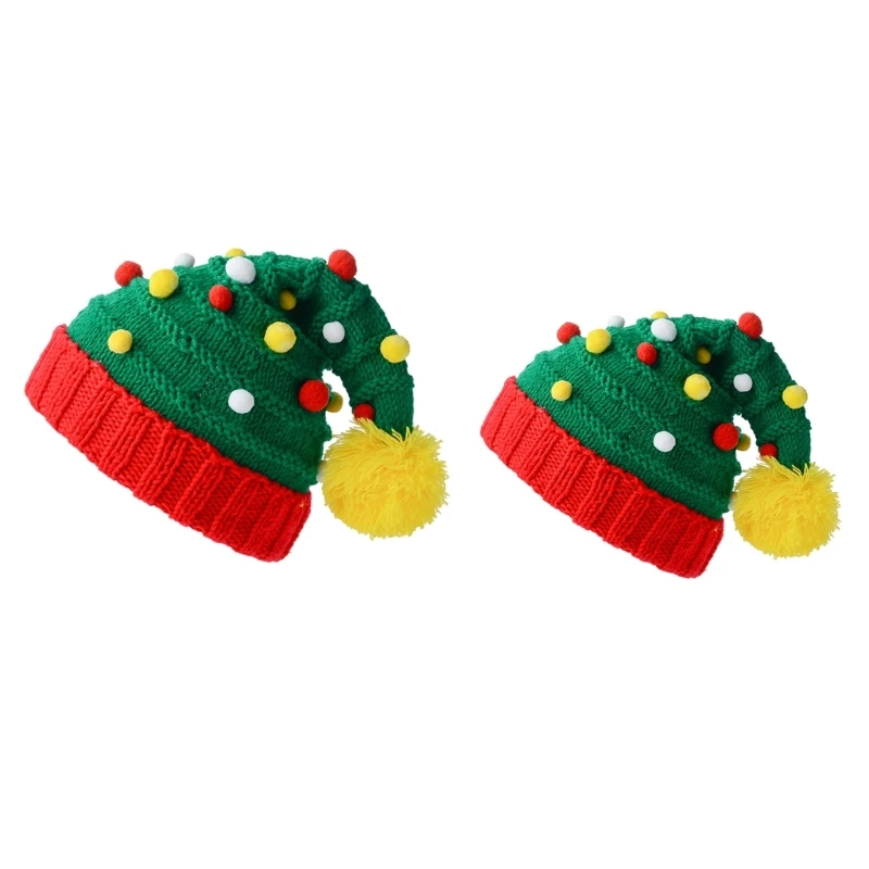 

Adult Thick Santa Hat Comfortable Hat Traditional Red&Green Color Plush Christmas Santa Hat for New Year Presents