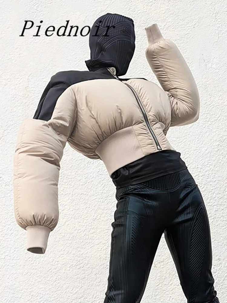 Piednoir Women's Winter Hooded Coat Thicken Puffer Parka Snow Jacket  Casual Cotton-padded Oversized Puffer Outcoats 2022